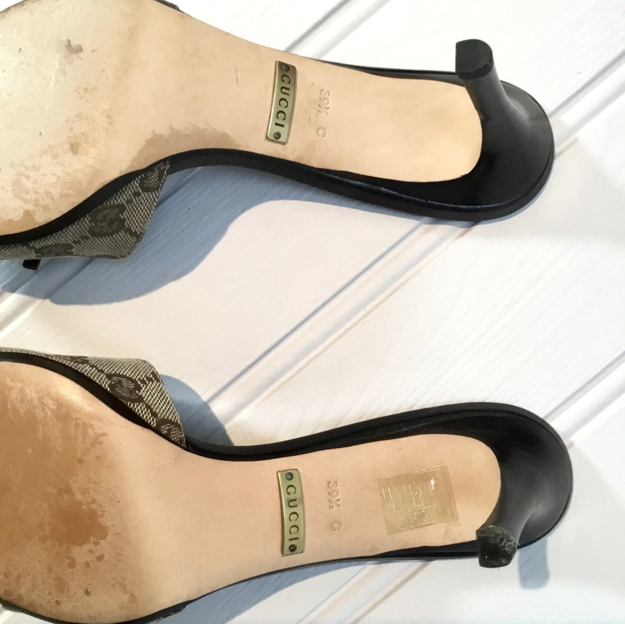 Vintage Gucci monogram mule heels EU39.5