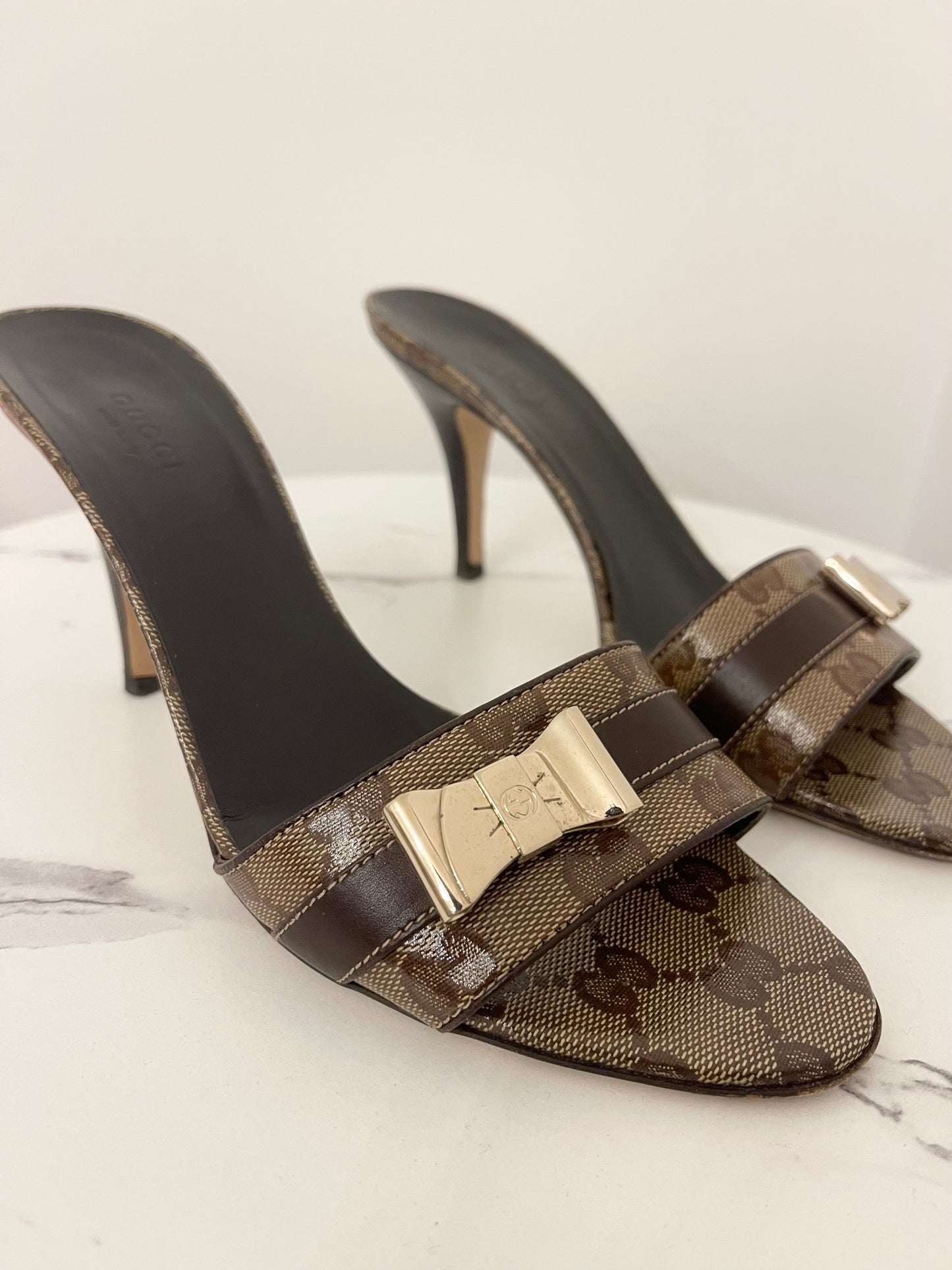 Vintage Gucci monogram mule heels EU 37.5