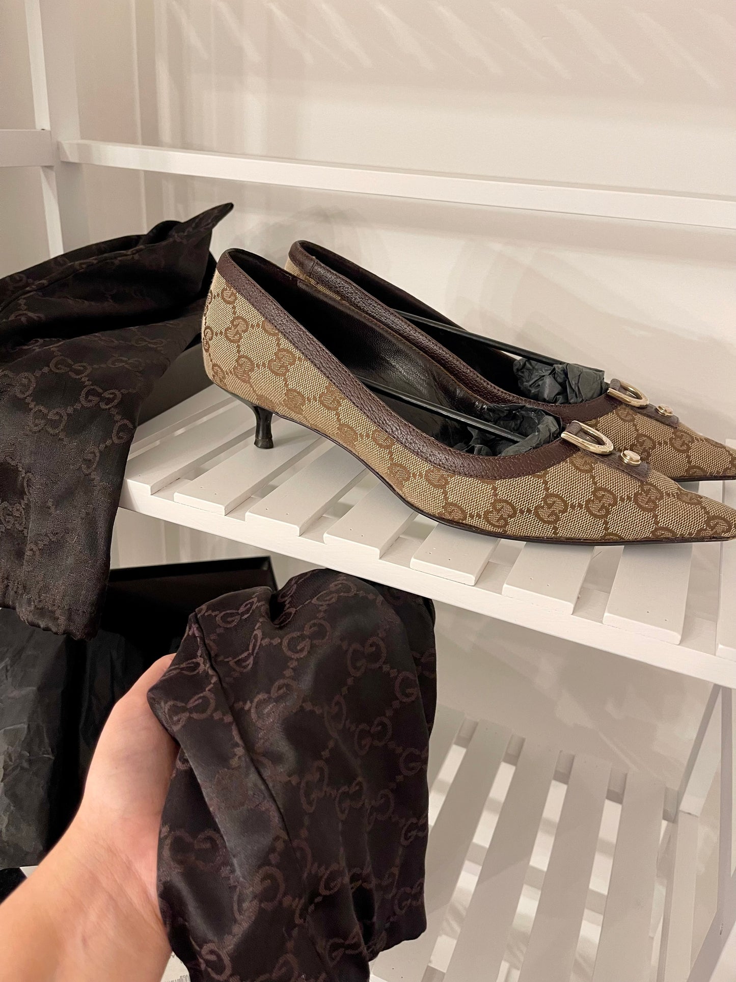 Vintage Gucci monogram court heels EU40