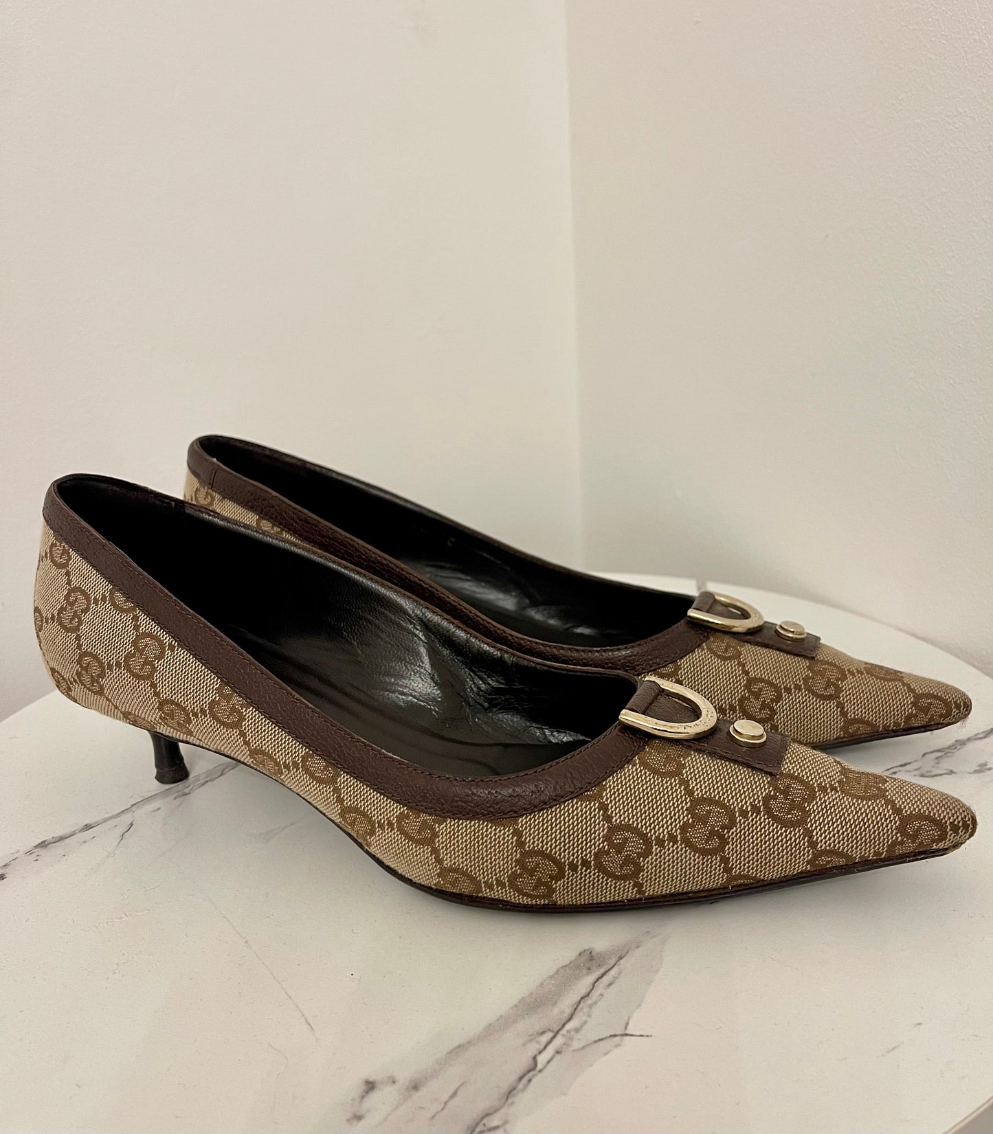 Vintage Gucci monogram court heels EU40